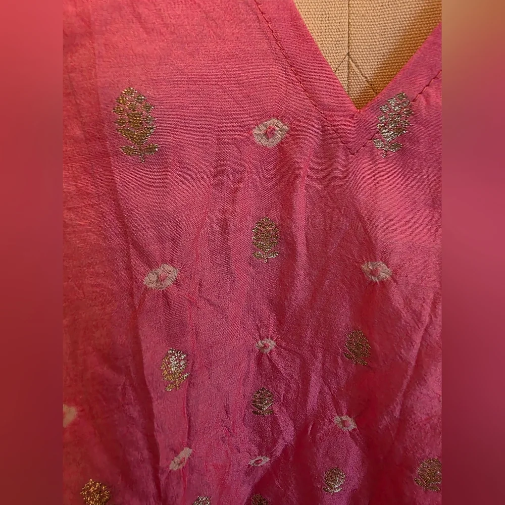 NWT La Carlia Bright Pink Silk Dress - Picture 4 of 10